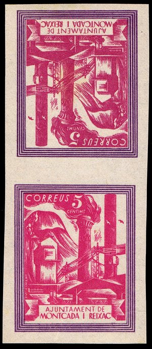 Montcada y Reixac sellos postales stamps Spain Guerra Civil War
